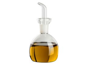 Oliera rotonda con versatore in vetro borosilicato 500 ml.