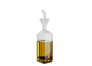 Oliera quadra con versatore in vetro borosilicato 250 ml.