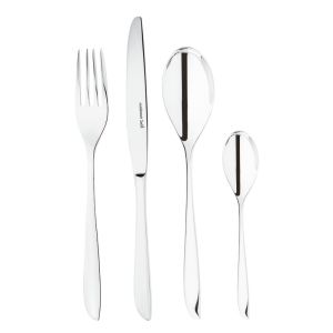 Servizio 24 posate in acciaio inox monoblocco Foglia