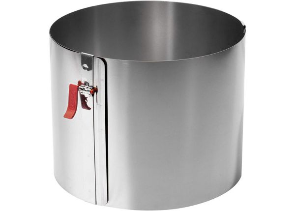 Anello per torte regolabile in acciaio inossidabile D. 17-30 cm. H. 15 cm.