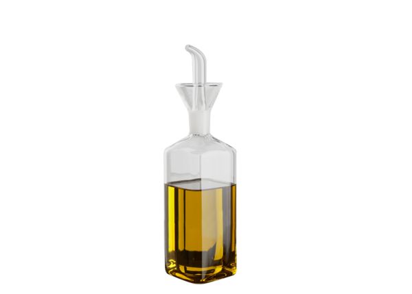 Oliera quadra con versatore in vetro borosilicato 250 ml.