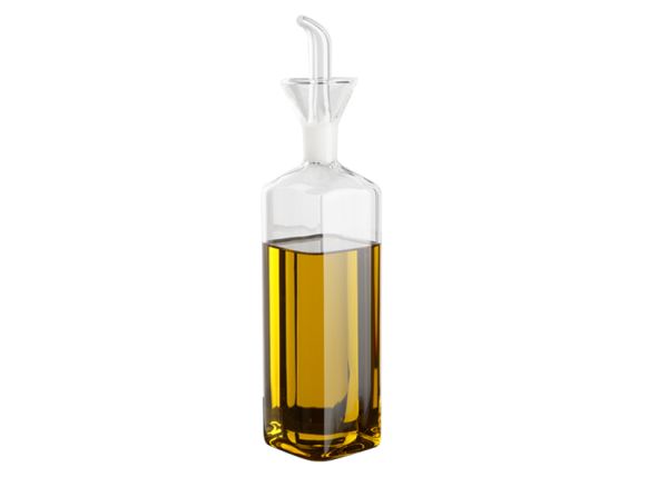 Oliera quadra con versatore in vetro borosilicato 500 ml.