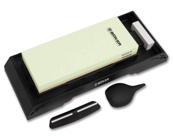 Stazione di affilatura Pietra Combinata 1000/6000 con guida, base, pietra per levigare e pompetta