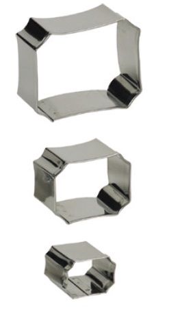 Set 3 tagliapasta inox Ottagono curvo