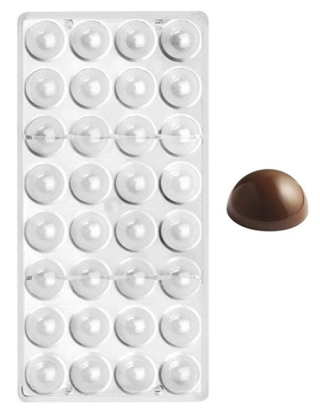 Stampo in policarbonato per cioccolato Semisfera piccola D. 2,2 cm.