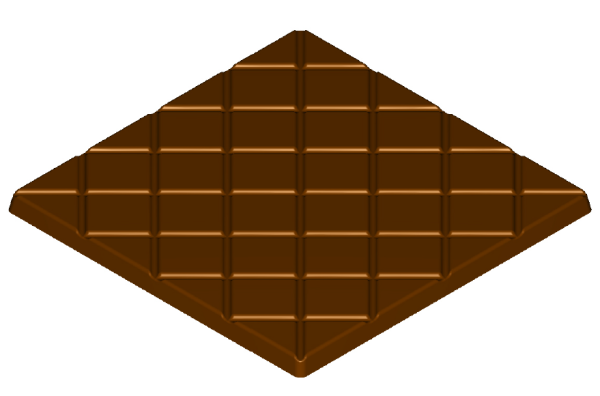 Stampo in policarbonato Tavoletta 60 gr. 10,2 x 10,2 cm.