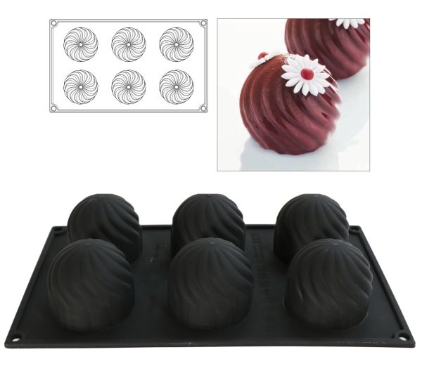 Stampo in silicone alimentare Twist BlackSil di Martellato Professional 