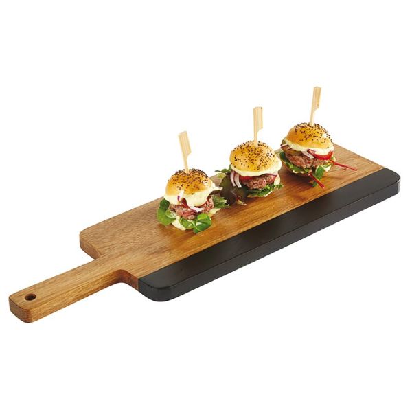 Tagliere rettangolare in legno e ardesia cm. 30,5x13,0 - h 1,5 cm