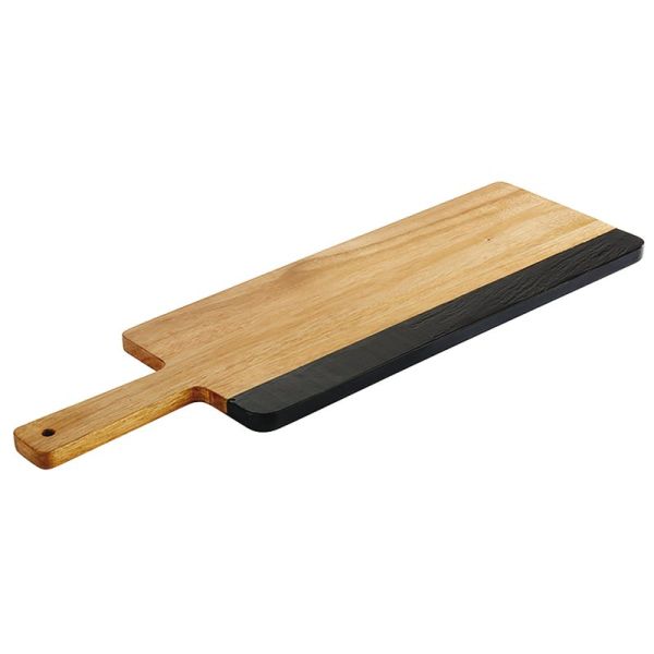 Tagliere rettangolare in legno e ardesia cm. 36,5x15,0 - h 1,5 cm