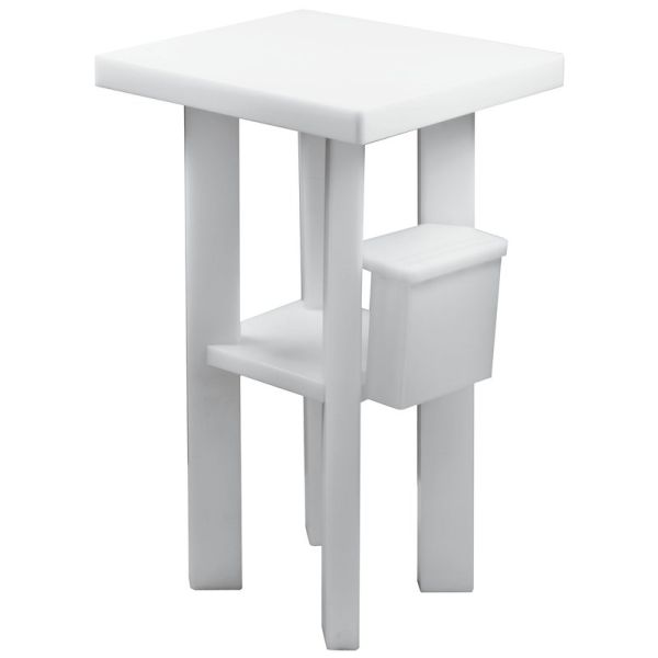 Tagliere quadrato in polietilene BIANCO cm. 50,0x50,0 - h 86,0 cm