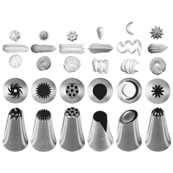 Set 6 bocchette assortite in acciaio inox
