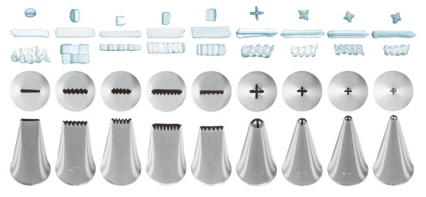 Set 9 bocchette unipezzo foro Delizia e croce