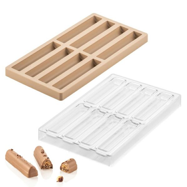 Kit Bar Volta: 2 stampi per barretta snack Chocado Collection di Silikomart Professional 
