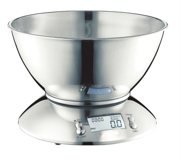 Bilancia digitale da cucina inox con piatto estraibile