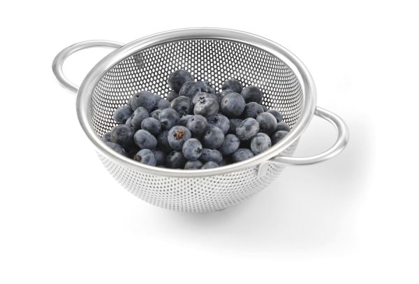 Cestello forato in acciaio inox D. 165 x  H 65 mm.