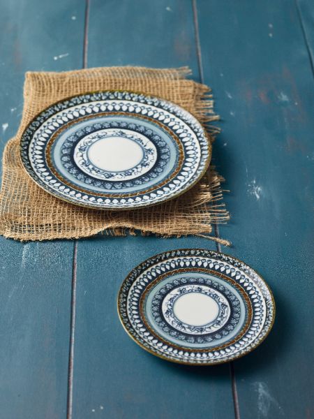 Piatto piano in porcellana D. 27,5 cm Mediterraneum StoneWare di Arthur Krupp (confezione da 4)