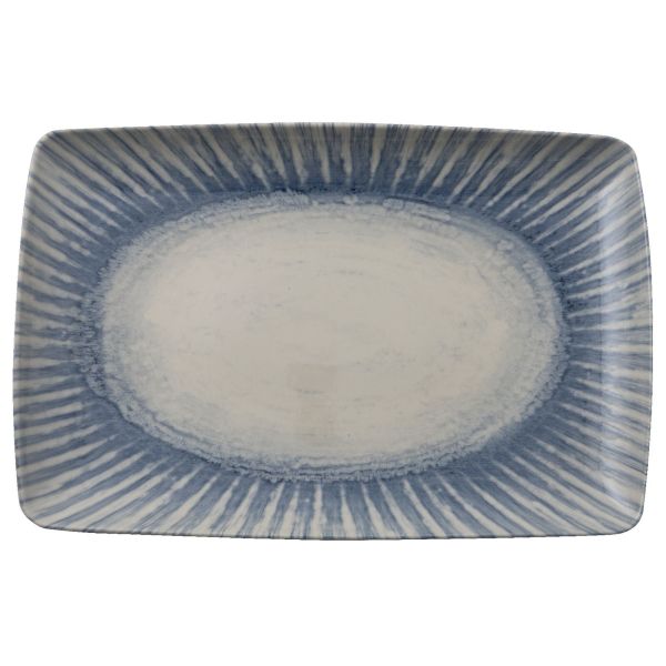 Piatto rettangolare in porcellana Stoneware Sunlight Blue di Arthur Krupp (confezione da 4)