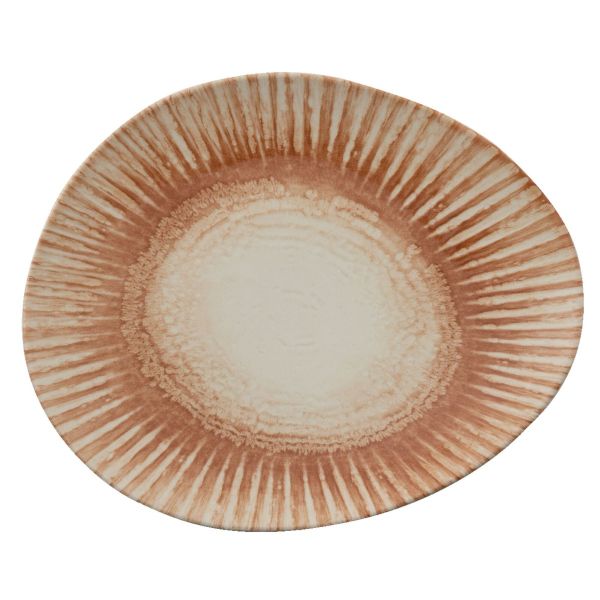 Piatto piano organico in porcellana Stoneware Sunlight Red di Arthur Krupp (confezione da 4)