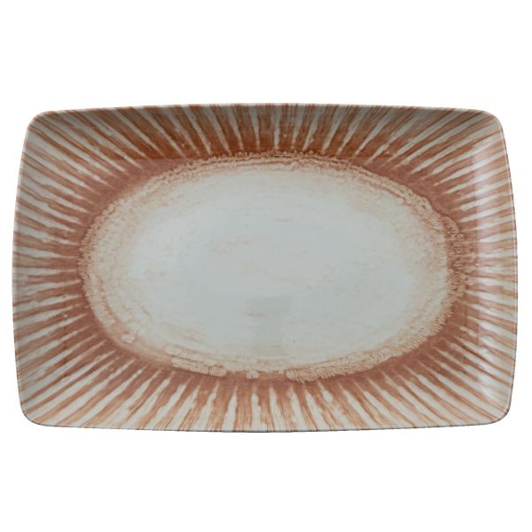 Piatto rettangolare in porcellana Stoneware Sunlight Red di Arthur Krupp (confezione da 4)