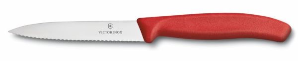 Spelucchino seghettato cm. 10 manico rosso di Victorinox 