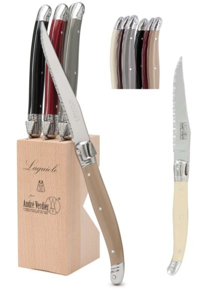 Ceppo di 6 coltelli da bistecca Laguiole di André Verdier Tradition