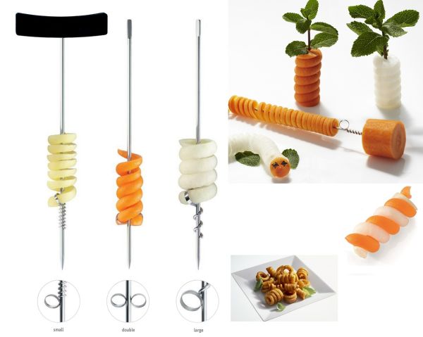 Set 3 pezzi inox decoratori a spirale di Triangle