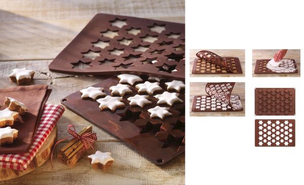 Stampi in silicone per realizzare 36 stelle + 1 spatola