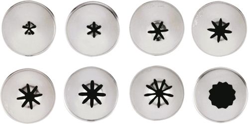 Set 8 bocchette unipezzo, foro a fiore, inox