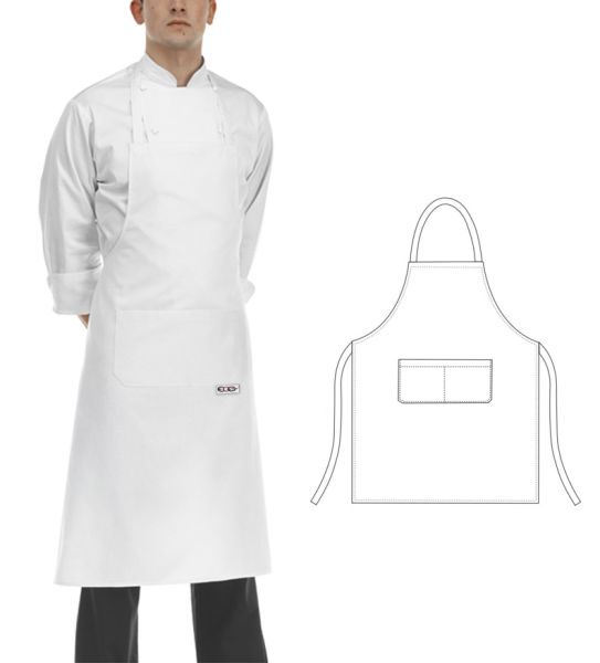 Grembiule con pettorina BIANCO