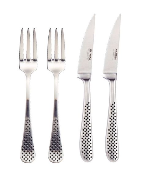Forchetta e coltello di Global 4 pezzi 