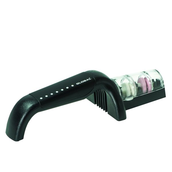 Affilacoltelli 2 stadi mole in ceramica Manico nero di Global