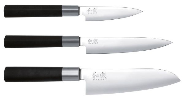 Set 3 coltelli da cucina Serie Kai Wasabi Black