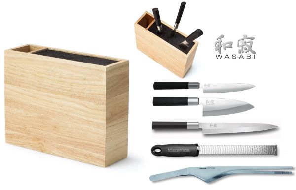 ceppo completo di 3 Coltelli Kai Wasabi 