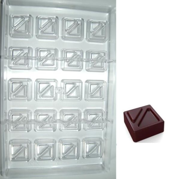 Stampo in policarbonato cioccolatino Quadrato Freccia