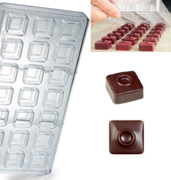 Stampo in policarbonato per cioccolato Quadrato Punto