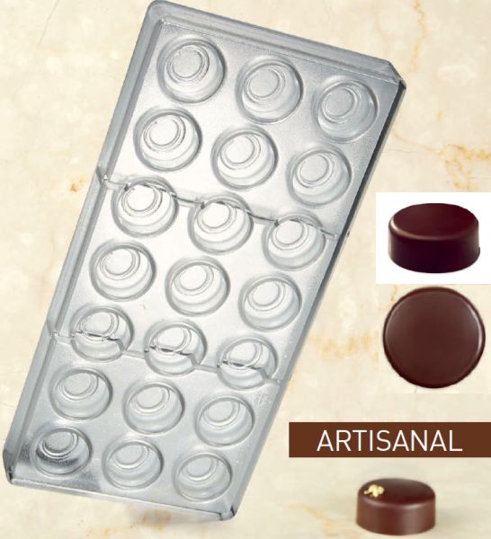Stampo in policarbonato per cioccolato Linea Artisanal Tondo Liscio