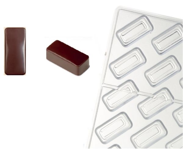 Stampo in policarbonato per cioccolato Linea Artisanal Rettangolo Liscio