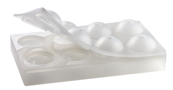 Stampo in silicone 300 x 175 mm - 8 impronte sfera Ø 55 mm