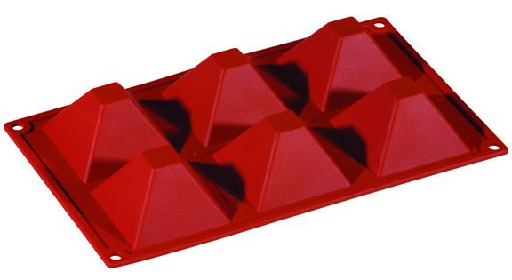 FORMAFLEX Stampo in silicone multiporzione 175 x 300 mm - 6 impronte piramide 71 x 71 x h 40 mm, vol. 92 ml