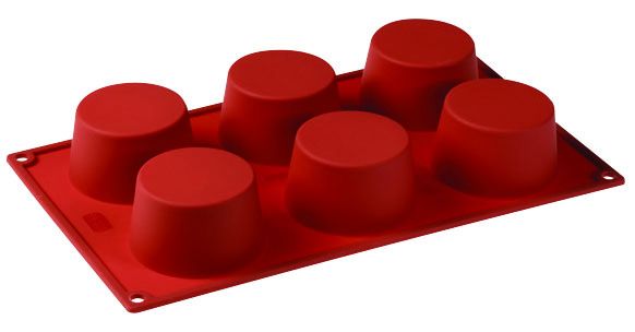 FORMAFLEX Stampo in silicone multiporzione 175 x 300 mm - 6 impronte muffin Ø 70 x h 40 mm, vol. 130 ml