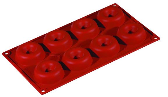 FORMAFLEX Stampo in silicone multiporzione 175 x 300 mm - 8 impronte savarin  Ø 65 x h 21 mm, vol. 49 ml