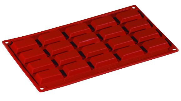 FORMAFLEX Stampo in silicone multiporzione 175 x 300 mm - 20 impronte mini finanziere 49 x 26 x h 11 mm, vol. 11 ml