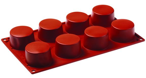 FORMAFLEX Stampo in silicone multiporzione 175 x 300 mm - 8 impronte cilindro Ø 60 x h 35 mm, vol. 89 ml