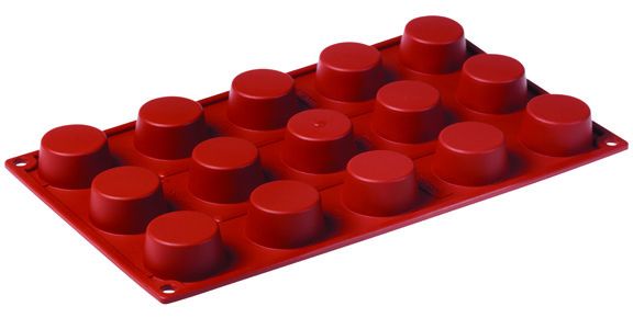 FORMAFLEX Stampo in silicone multiporzione 175 x 300 mm - 15 impronte petit four Ø 40 x h 20 mm, vol. 22 ml