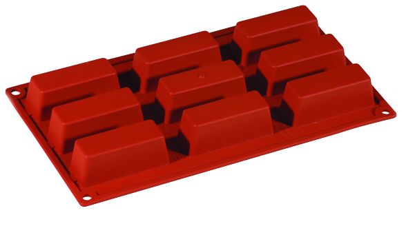 FORMAFLEX Stampo in silicone multiporzione 175 x 300 mm - 9 impronte cake 80 x 30 h 30 mm, vol. 62 ml