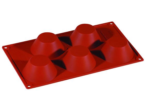 FORMAFLEX Stampo in silicone multiporzione 175 x 300 mm - 5 impronte muffin Ø 80 x h 35 mm, vol. 110 ml