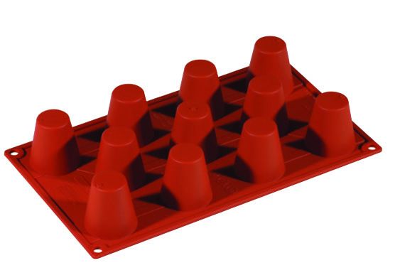 FORMAFLEX Stampo in silicone multiporzione 175 x 300 mm - 11 impronte babà medio Ø 45 x h 48 mm, vol. 51 ml