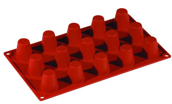 FORMAFLEX Stampo in silicone multiporzione 175 x 300 mm - 15 impronte babà piccolo Ø 35 x h 38 mm, vol. 25 ml