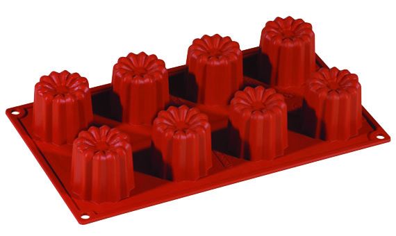 FORMAFLEX Stampo in silicone multiporzione 175 x 300 mm - 8 impronte cannelle Ø 56 x h 50 mm, vol. 70 ml
