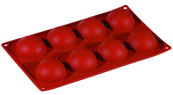 FORMAFLEX Stampo in silicone multiporzione 175 x 300 mm - 8 impronte semisfera Ø 60 x h 30 mm, vol. 57 ml